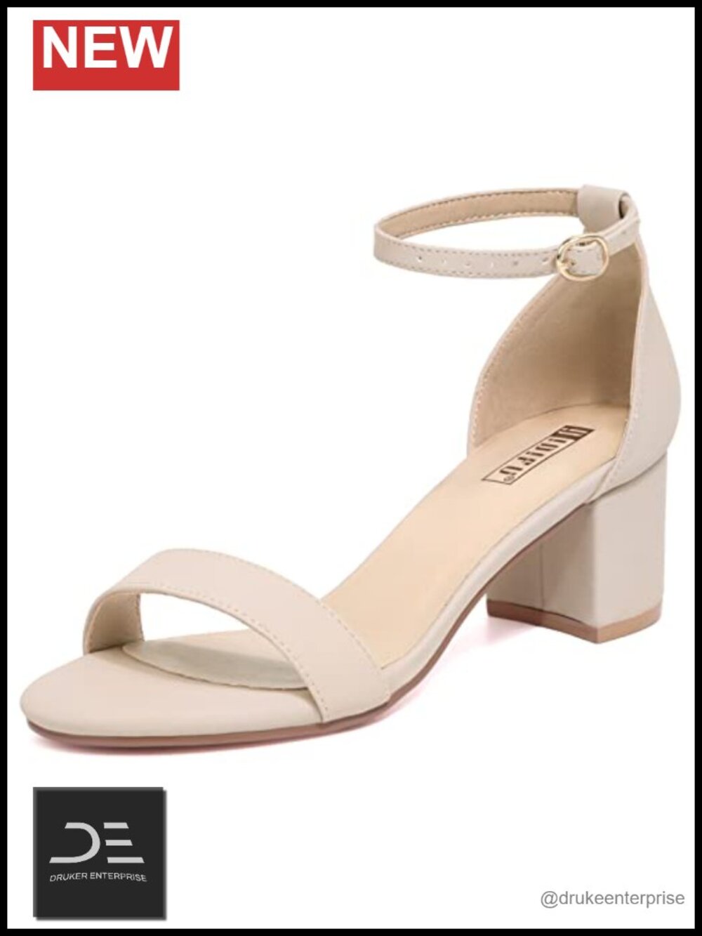 Low Block Heel Chunky Ankle Strap Sandals for Women Wedding Dress Pump